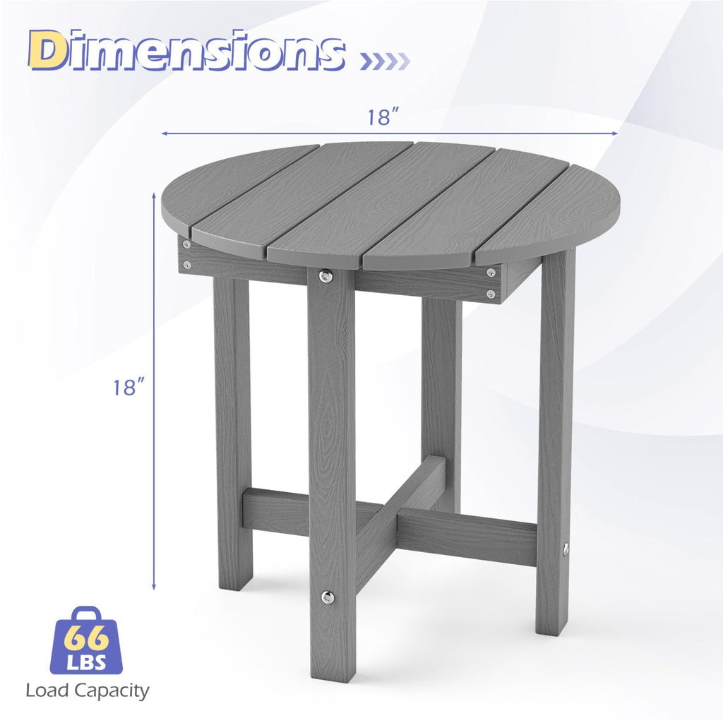 Adirondack Side Table 18x18 Weather-Resistant HIPS