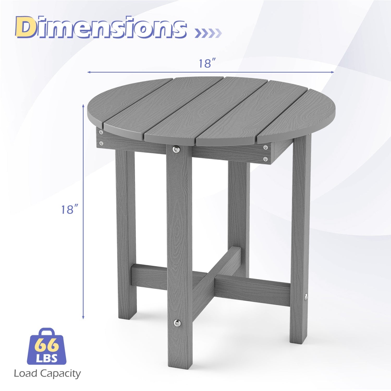 Adirondack Side Table 18x18 Weather-Resistant HIPS