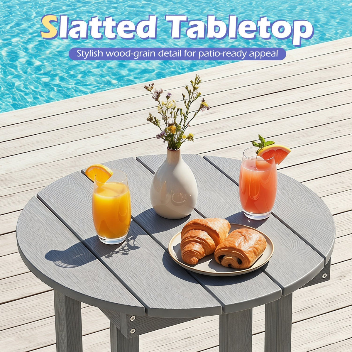 Adirondack Side Table 18x18 Weather-Resistant HIPS