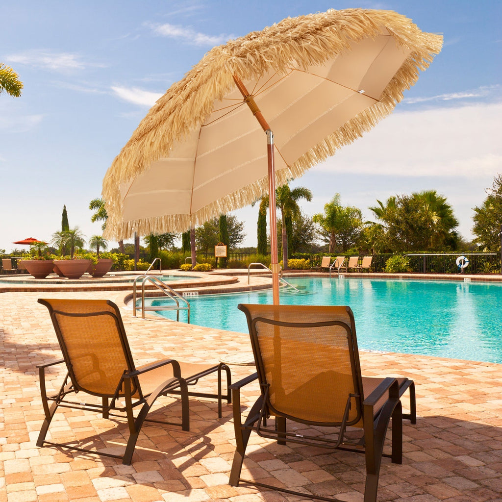 Tiki Beach Umbrella 6.5 Ft with Adjustable Tilt