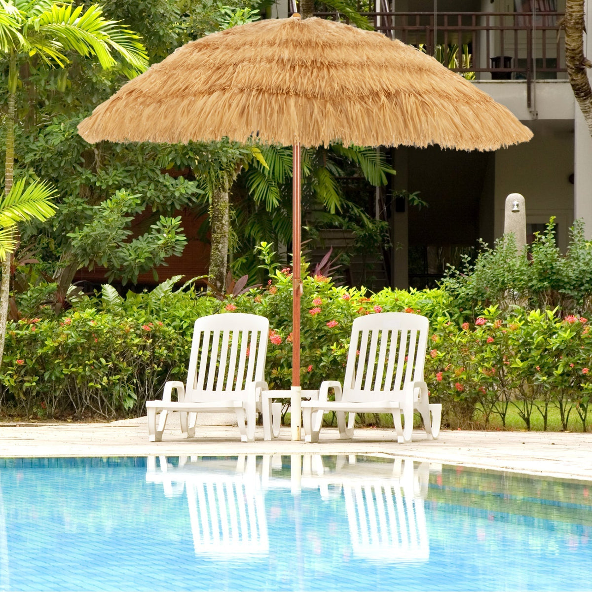 Tiki Beach Umbrella 6.5 Ft with Adjustable Tilt
