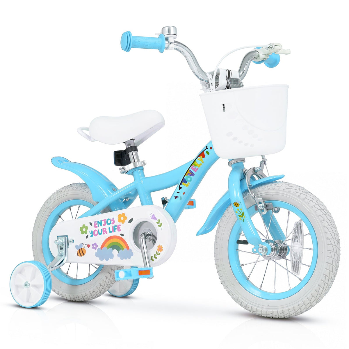 Girls Bike 12-18 Inch with Training Wheels and Basket