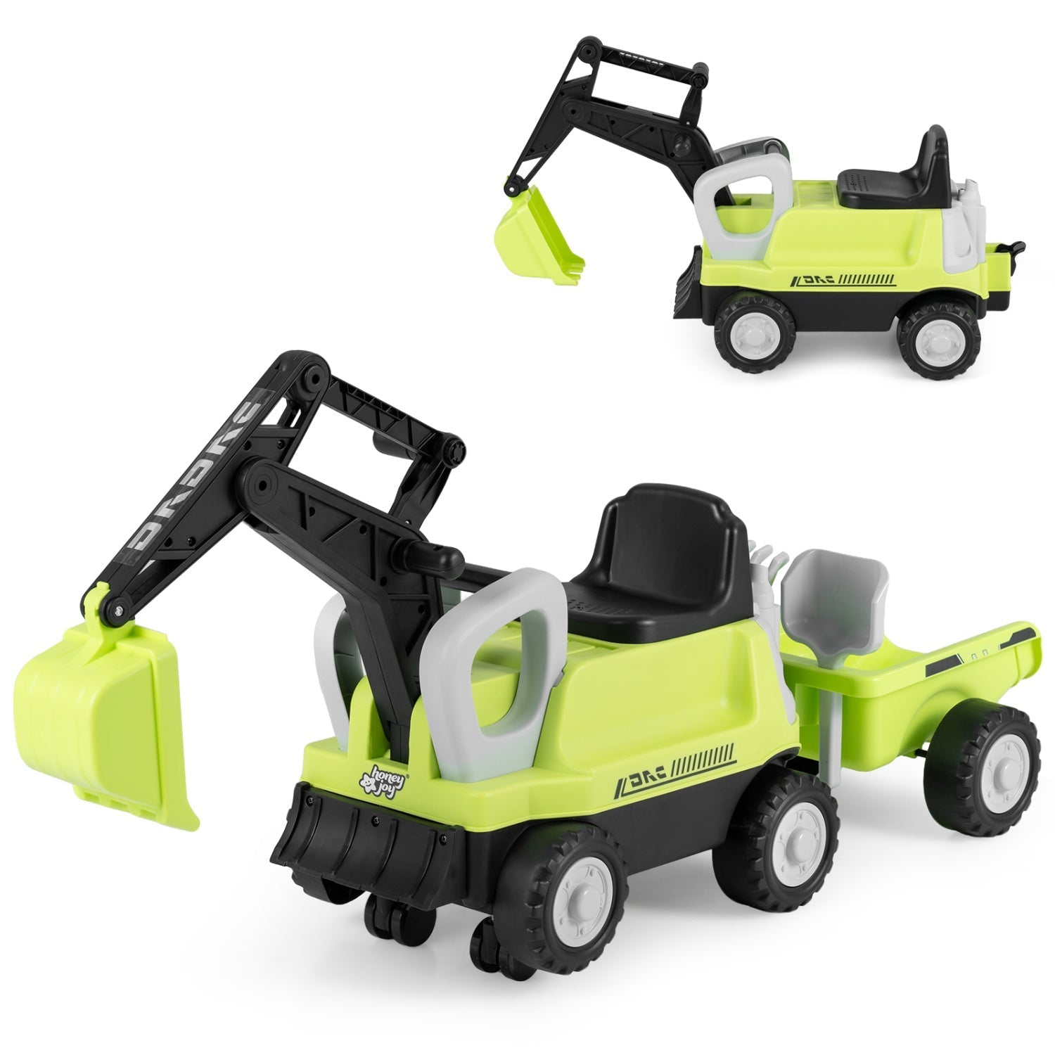 Kids Ride On Tractor with Digging Arm and Trailer