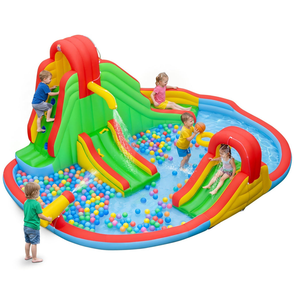 Inflatable Water Park with 3 Slides and Splash Pool