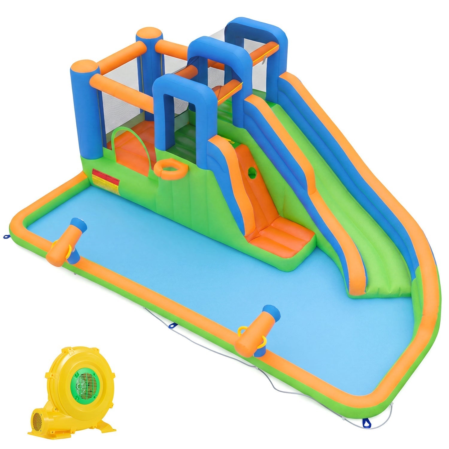 Inflatable Water Slide Park with 780W Blower and Splash Pool