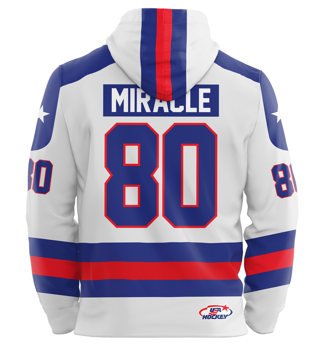 USA Hockey Miracle on Ice 1980 Authentic White Adult Hoodie