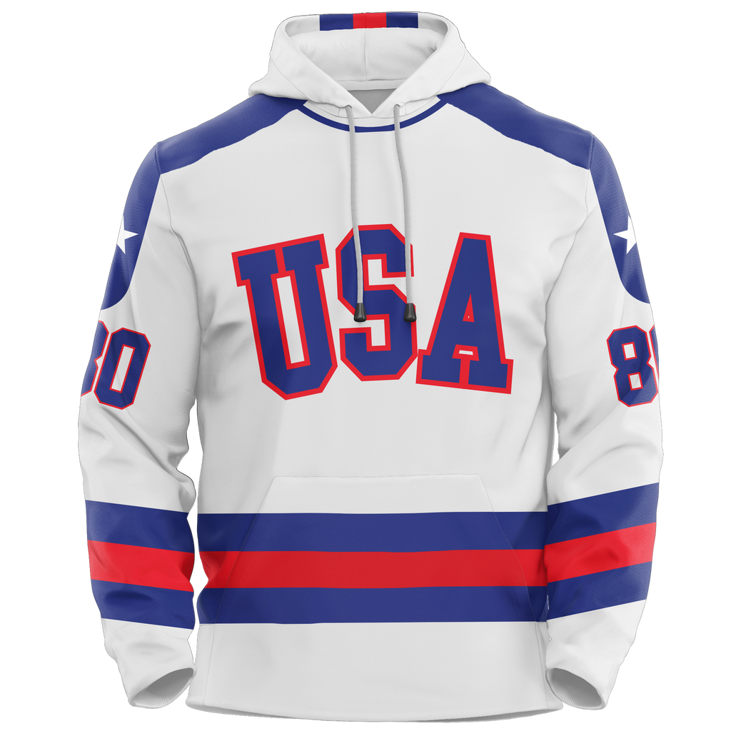 USA Hockey Miracle on Ice 1980 Authentic White Adult Hoodie