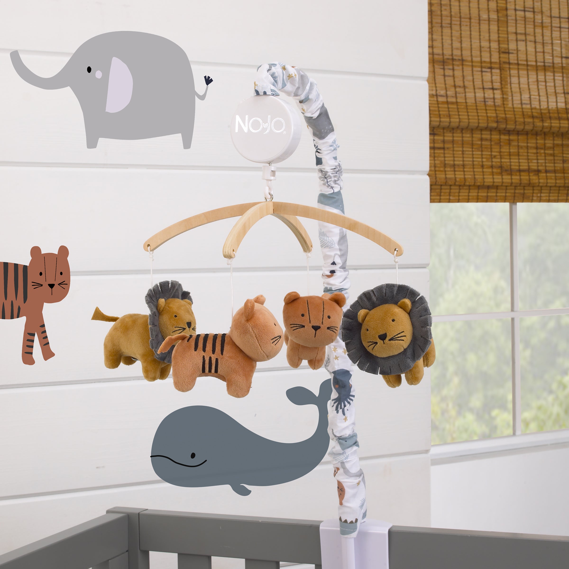 Zoo Animals Velboa Lions and Tigers Musical Mobile
