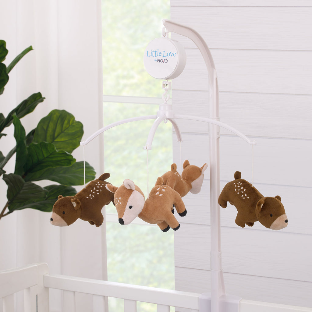 National Park Brown, and Tan Bears, and Deer Plush Musical Mobile