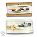 White leather magnetic bracelet, last call