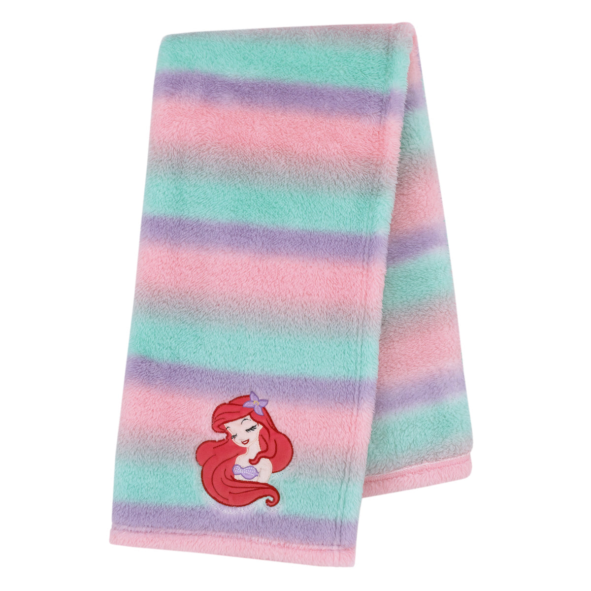 Ariel Watercolor Wishes Pink, Lavender, Aqua, and Orange, One of a Kind Ombre Sherpa Super Soft Baby Blanket