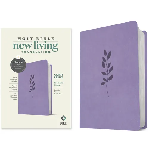 NLT Giant Print Premium Value Bible, Filament Enabled (Leatherlike, Lavender Vine) - Imitation Leather