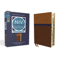 NIV Study Bible, Fully Revised Edition, Personal Size, Leathersoft, Brown/Blue, Red Letter, Thumb Indexed, Comfort Print - Imitation Leather