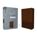 Niv, Thinline Bible, Large Print, Leathersoft, Brown, Zippered, Red Letter, Comfort Print - Imitation Leather