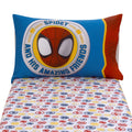 Marvel Spidey and His Amazing Friends Blue, Red, Yellow, and Green, Team Up 2 Piece Toddler Sheet Set