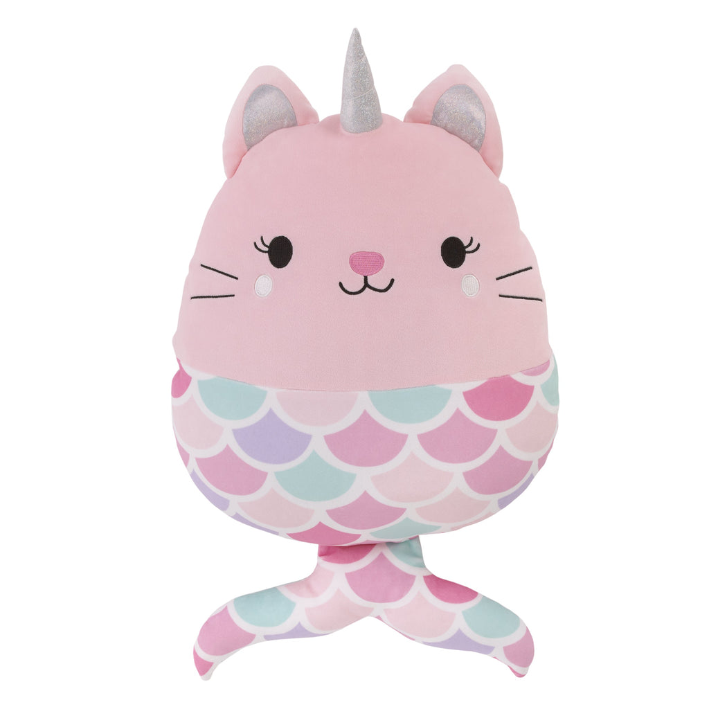 Mermaid Kitty Unicorn Pink, Aqua, and Lavender Squishy Toddler Pillow