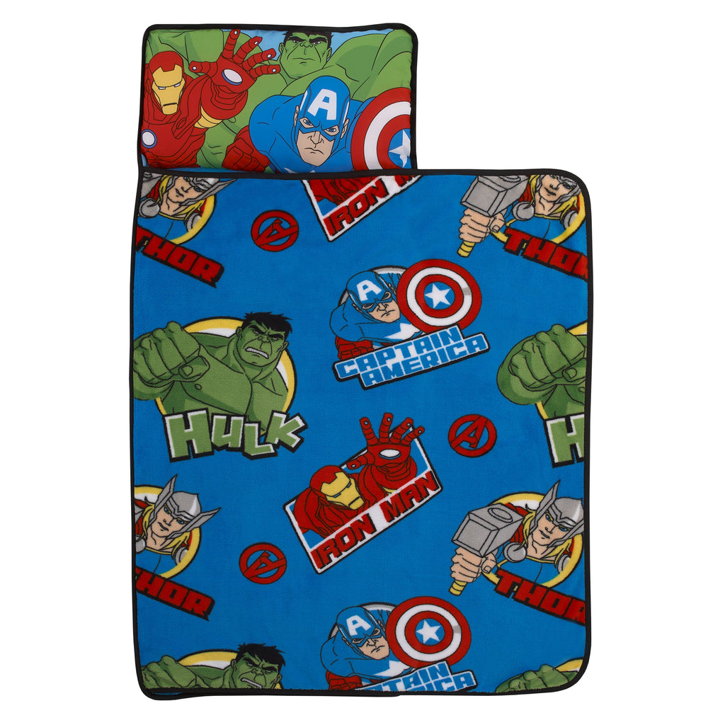 The Avengers I Am A Hero Blue, Green, Red, and Yellow Toddler Nap Mat