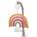 Over The Rainbow Gold, Orange, Coral, and Gray Plush Nursery Musical Mobile