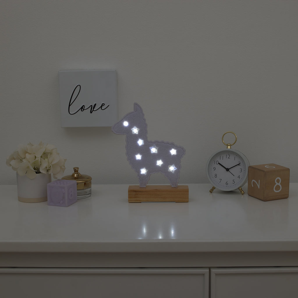 White Llama Lighted Nursery DÃ©cor