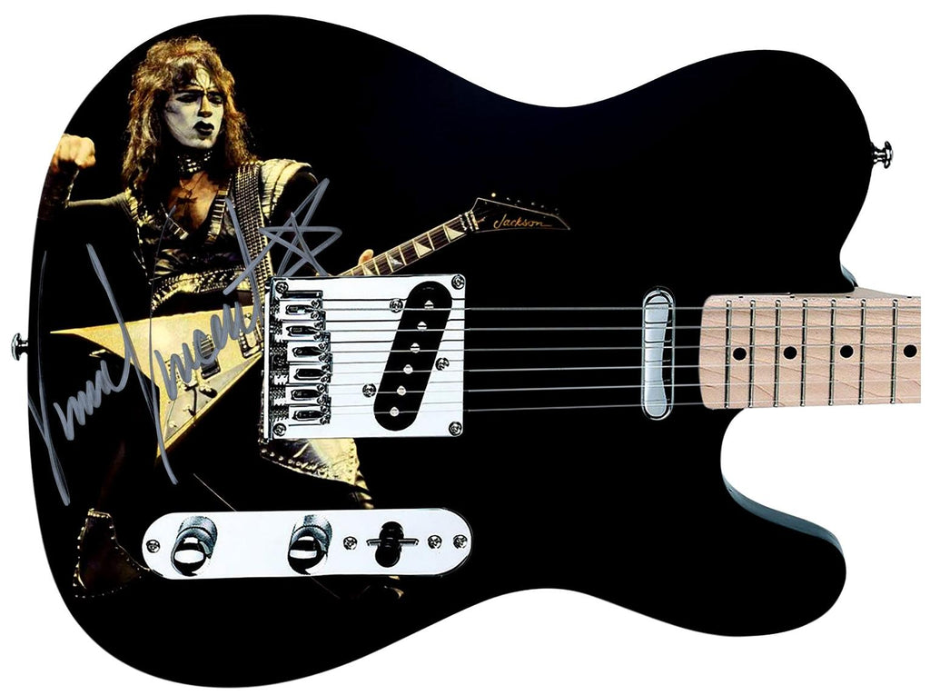 Kiss Vinnie Vincent Signed Custom Live Concert Graphics Photo Guitar ACOA LOA