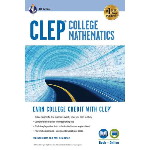 Clep(r) College Mathematics, 4th Ed., Book + Online - Paperback