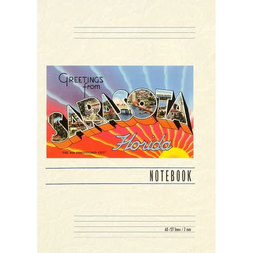 Vintage Lined Notebook Greetings from Sarasota, Florida - Paperback