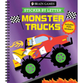 Brain Games - Sticker by Letter: Monster Trucks: Includes 1 Foil Sticker Sheet to Complete Each Image! - Spiral