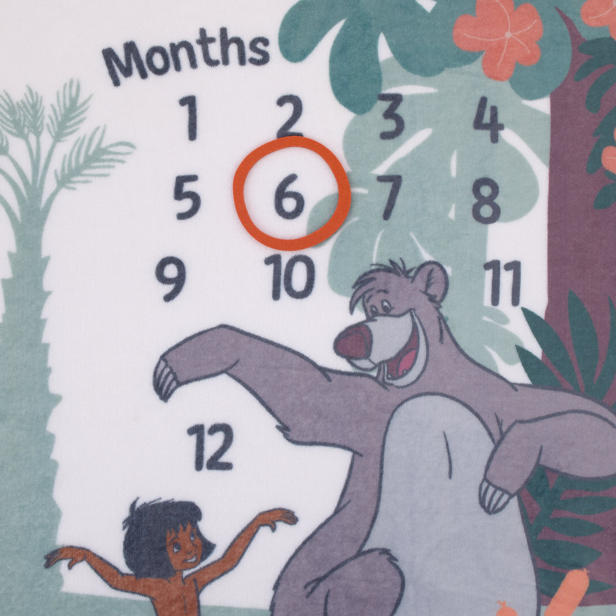 Jungle Book Green and White Too Much To Bear Super Soft Photo Op Milestone Baby Blanket