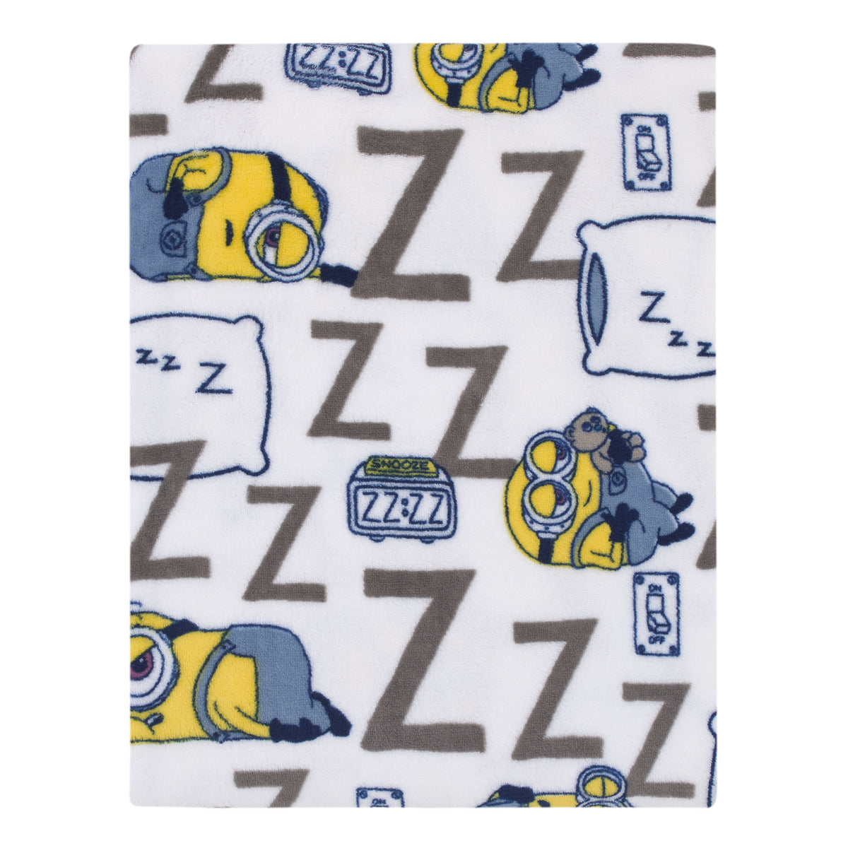 Lazy Minions Club Gray, Blue, Yellow, and White Super Soft Toddler Blanket