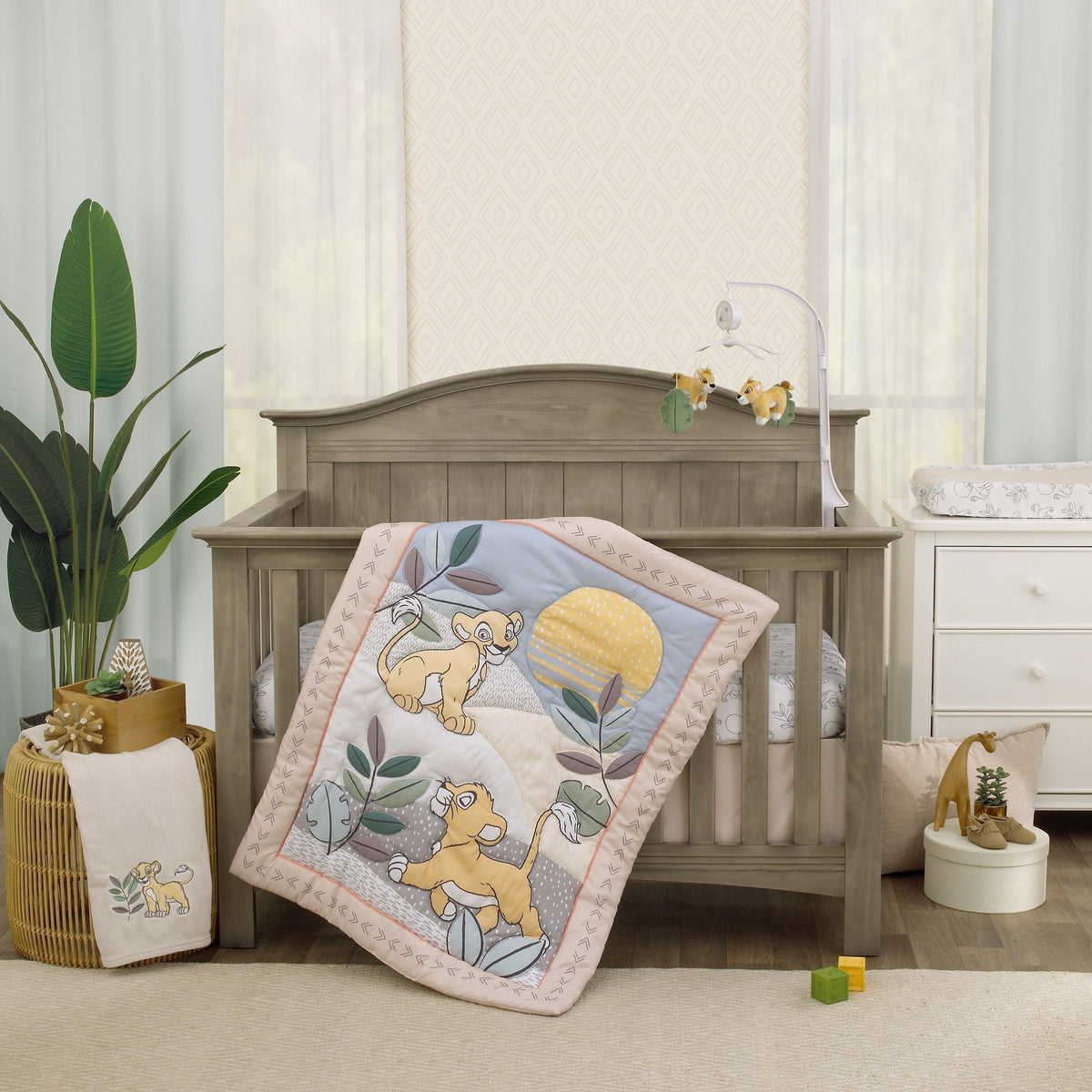 Lion King Leader of the Pack Grey, Black, and White Super Soft Changing Pad Cover