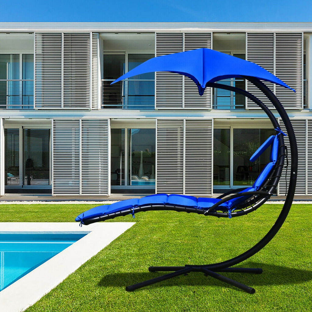 Hanging Stand Chaise Lounger Swing Chair with Pillow