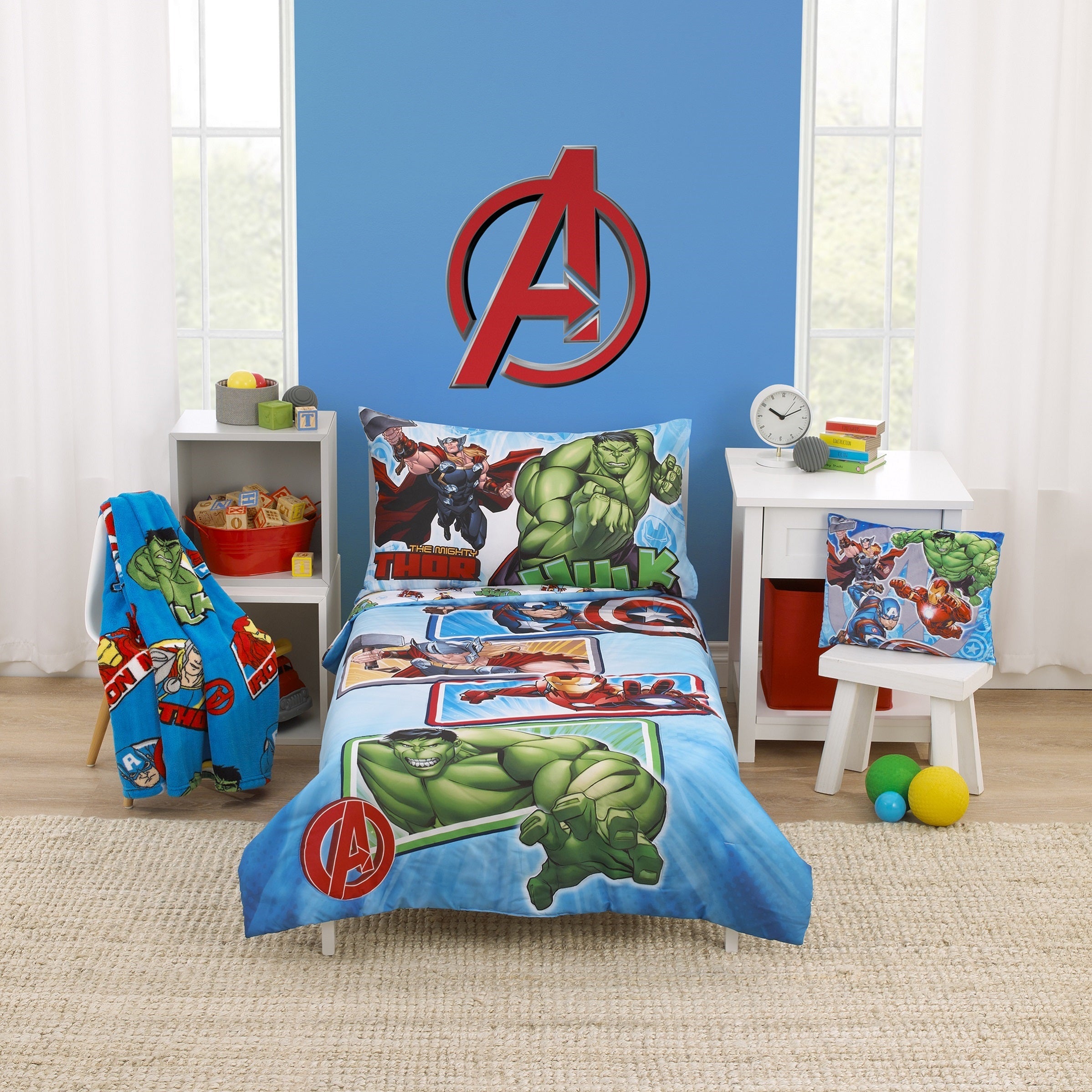 Marvel The Avengers I Am A Hero Blue, Green, and Red Decorative Toddler Pillow