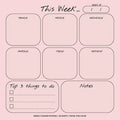 Weekly Planner Notepad: Pastel Pink Color, To Do List, Daily Agenda, Organizer, Desk Pad, 50 Sheets - Paperback