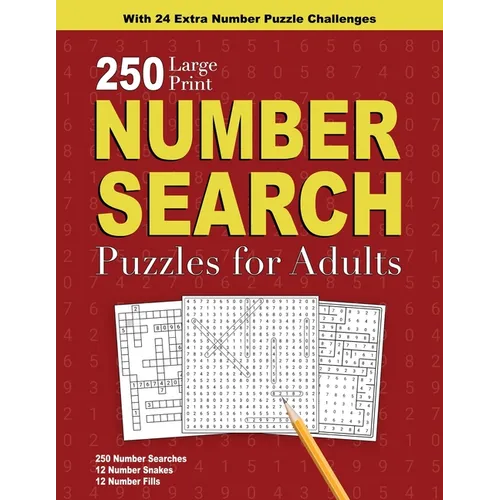 250 Number Search Puzzles for Adults - Paperback