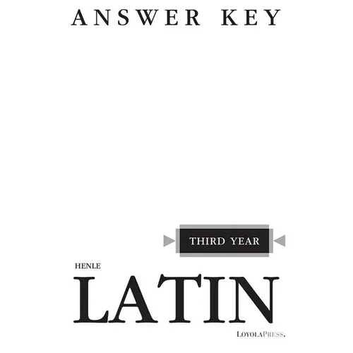 Henle Latin Third Year Answer Key - Paperback