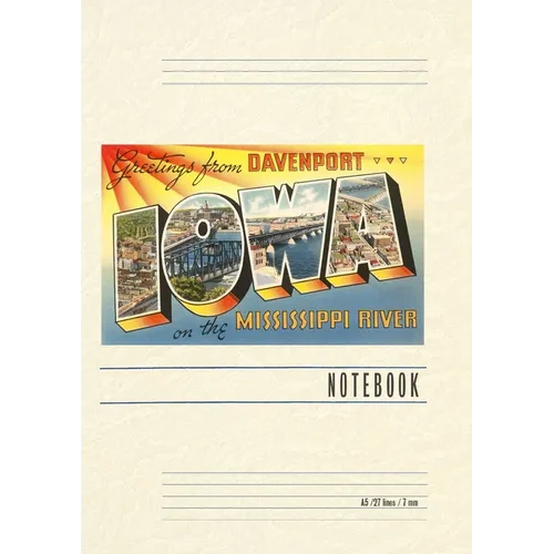 Vintage Lined Notebook Greetings from Davenport - Paperback