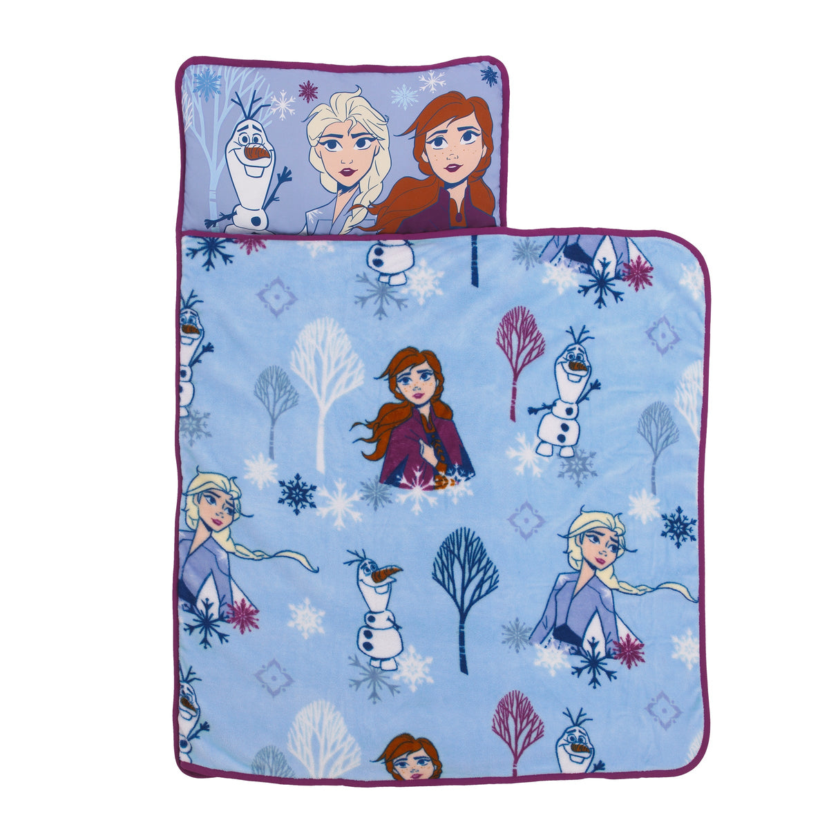 Disney Frozen II Traveling North Lavender, Light Blue and Plum Toddler Nap Mat