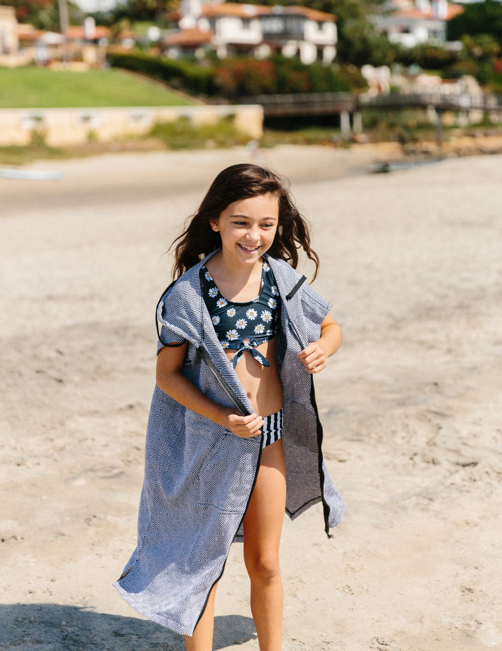 Kids Surf Poncho with Zipper - Towel with Hood for Youth / Children / Toddlers
