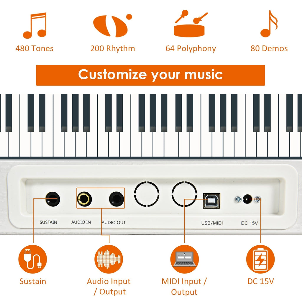 88-Key Full Size Digital Piano Weighted Keyboard with Sustain Pedal