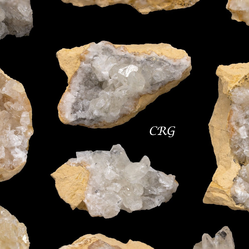 White Calcite on Matrix Rough Rock Large Flat (1 Flat) Size 20 to 50 mm Bulk Wholesale Lot Crystal Minerals