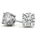 1 CTW Lab-Grown Diamond Stud Earrings - G/VS Clarity - 14k Gold Over Sterling Silver - White or Yellow Gold Option