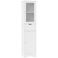 Tall Floor Storage Cabinet with 2 Doors and 1 Drawer for Bathroom