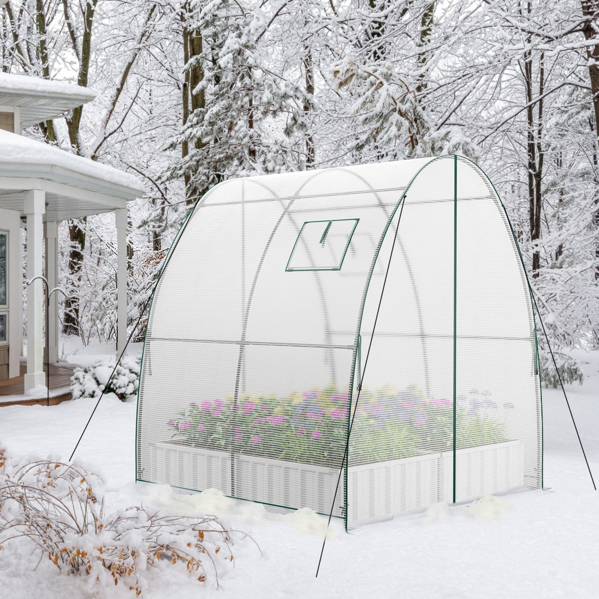 6 x 6 x 6.6 FT Outdoor Wall-in Tunnel Greenhouse