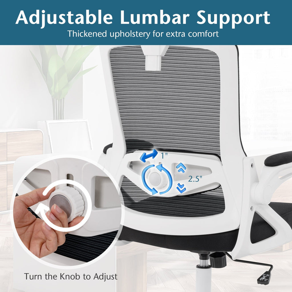 Adjustable Swivel Task Chair Ergonomic Office Chair with Adjustable Lumbar Support