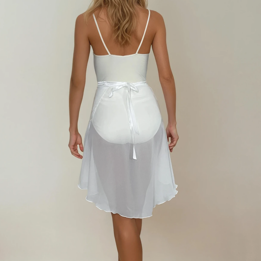 White Chiffon Ballet Wrap Skirt - Contemporary
