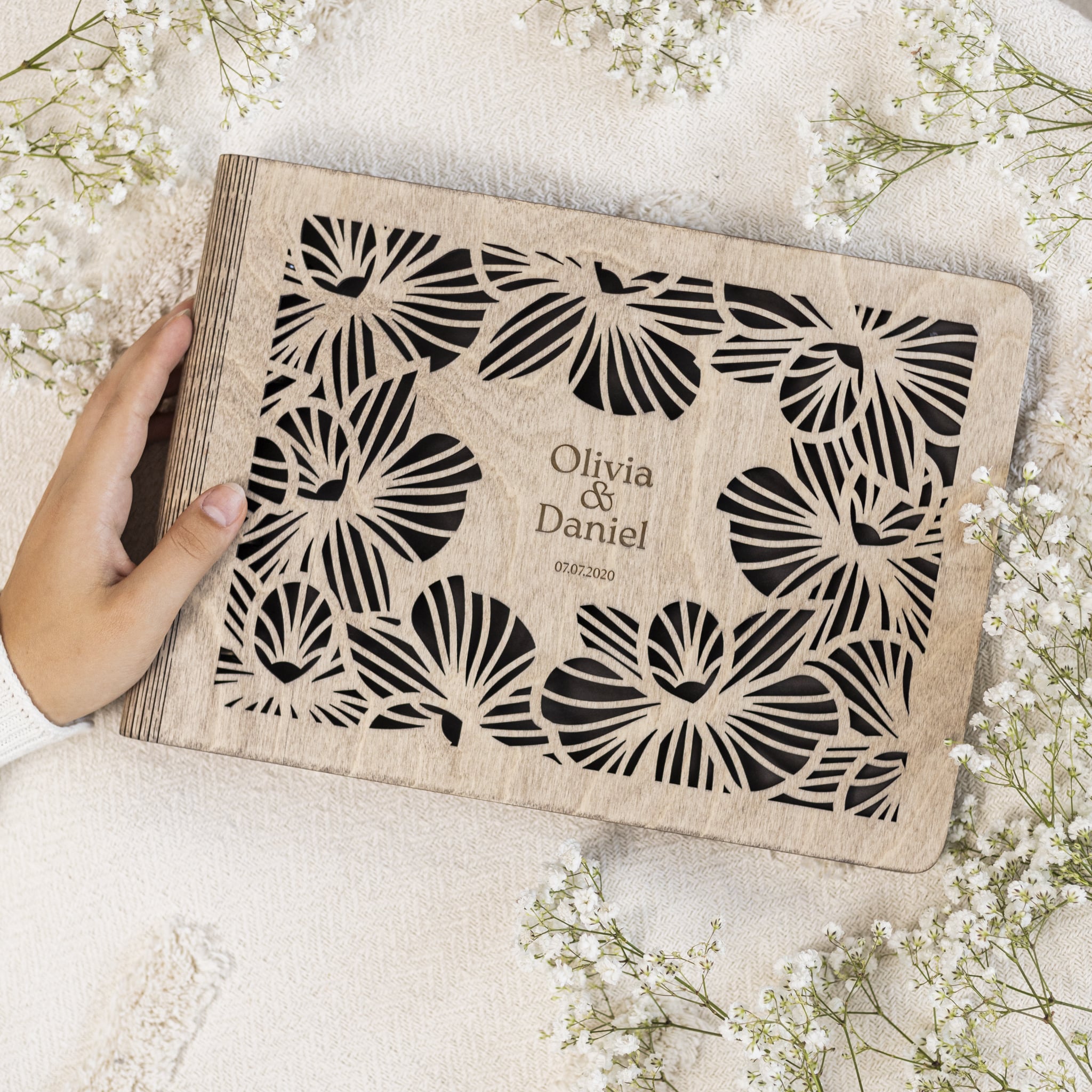 Wooden Photo Album - Orchid