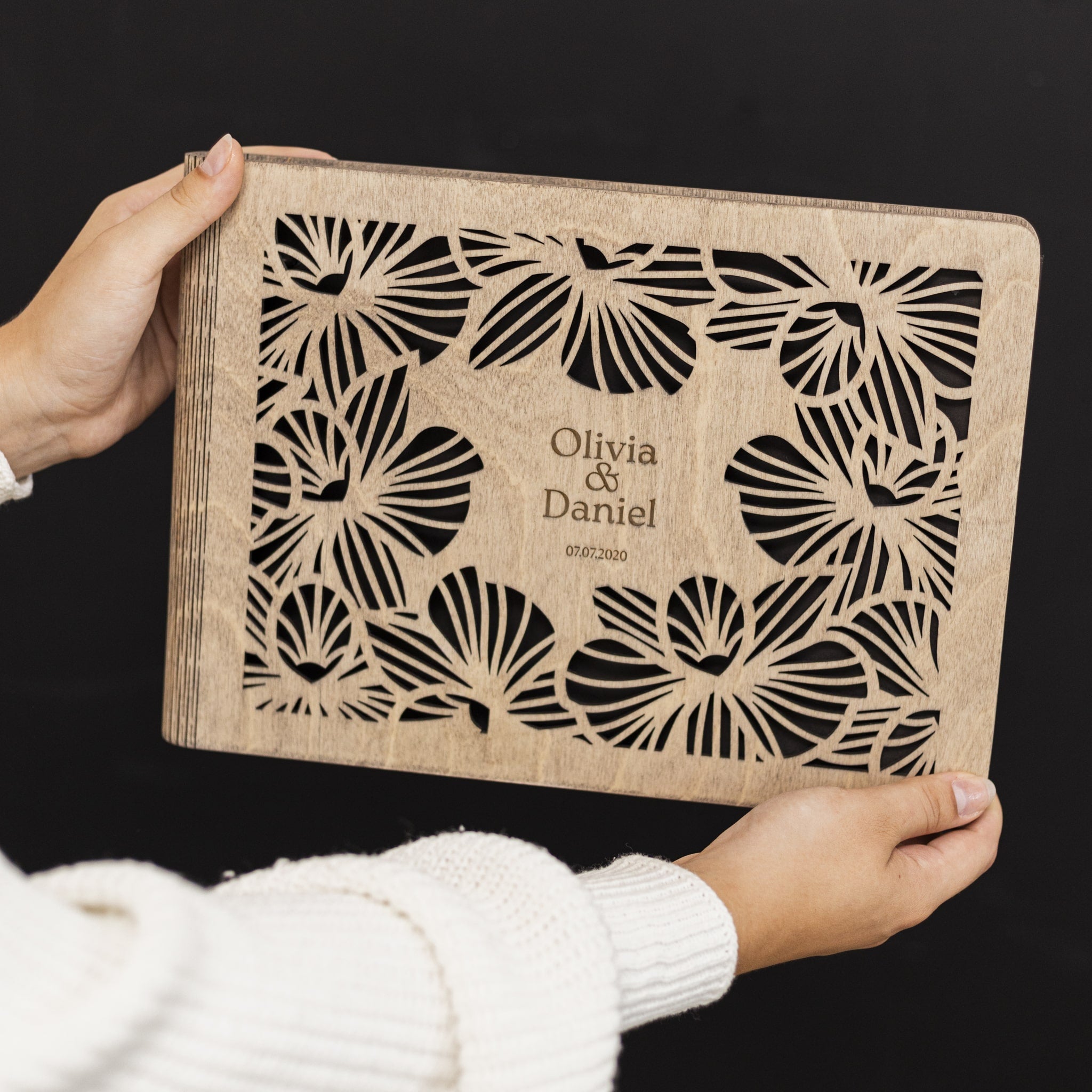 Wooden Photo Album - Orchid