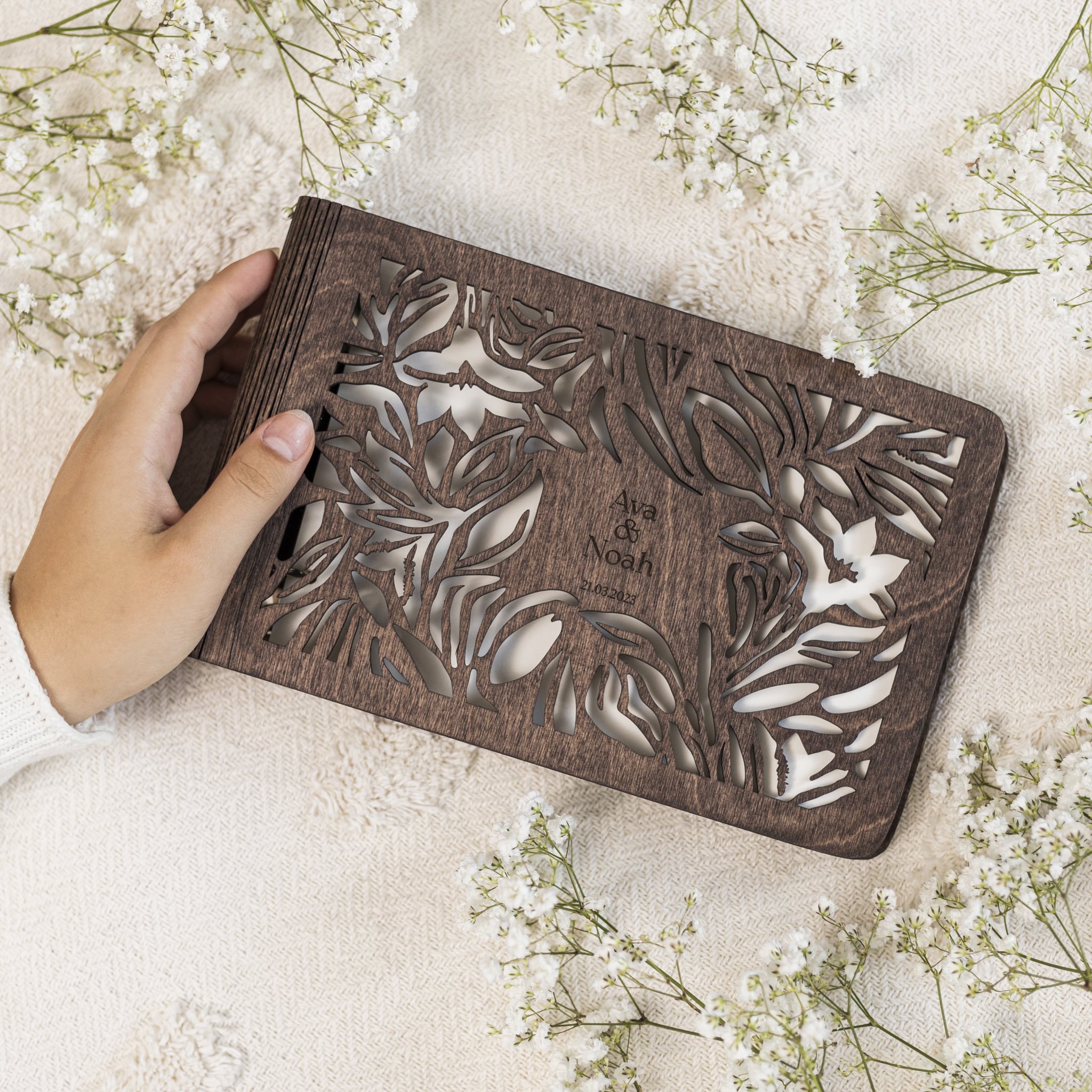 Wooden Photo Album - Wildflower