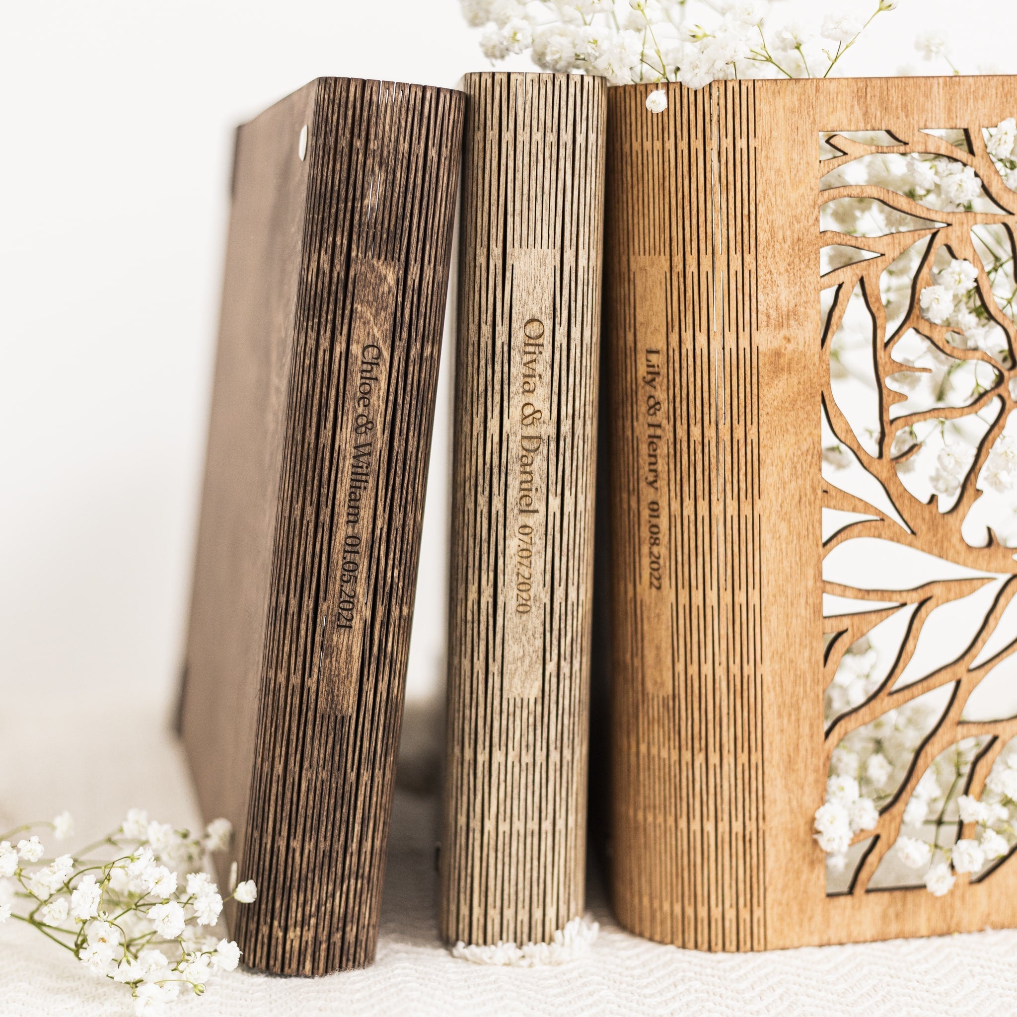 Wooden Photo Album - Orchid