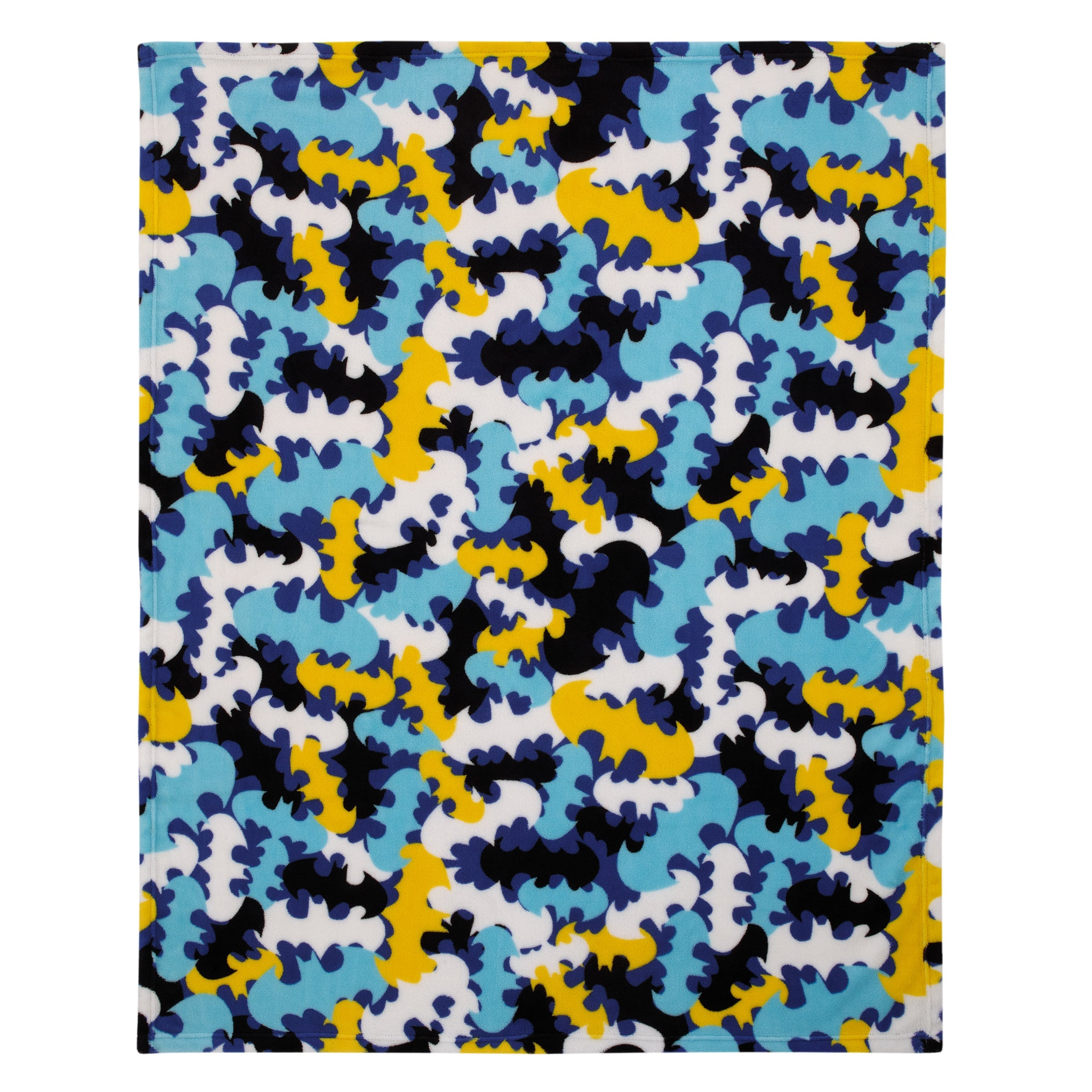 Batman The Caped Crusader Light Blue, Navy, Yellow and White Bat-Signal Super Soft Toddler Blanket